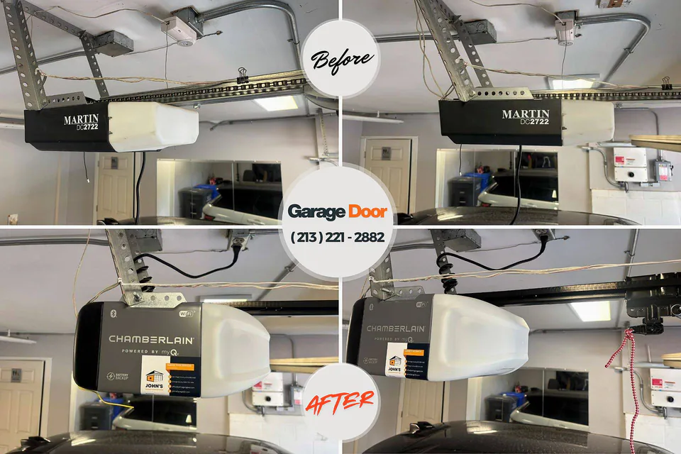 Before and after: garage door repair Jasonville, IN